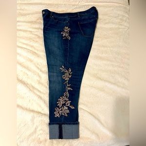 White House black Market Embellished Jeans 18W Slim